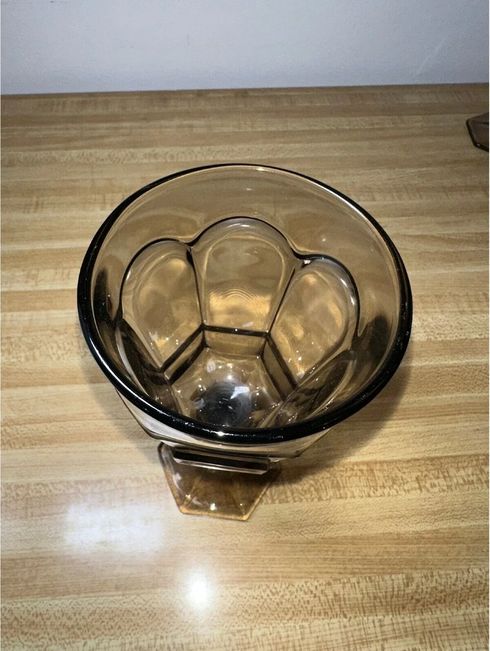 Vintage Fostoria Virginia Brown Water Goblet Glass Set of 3